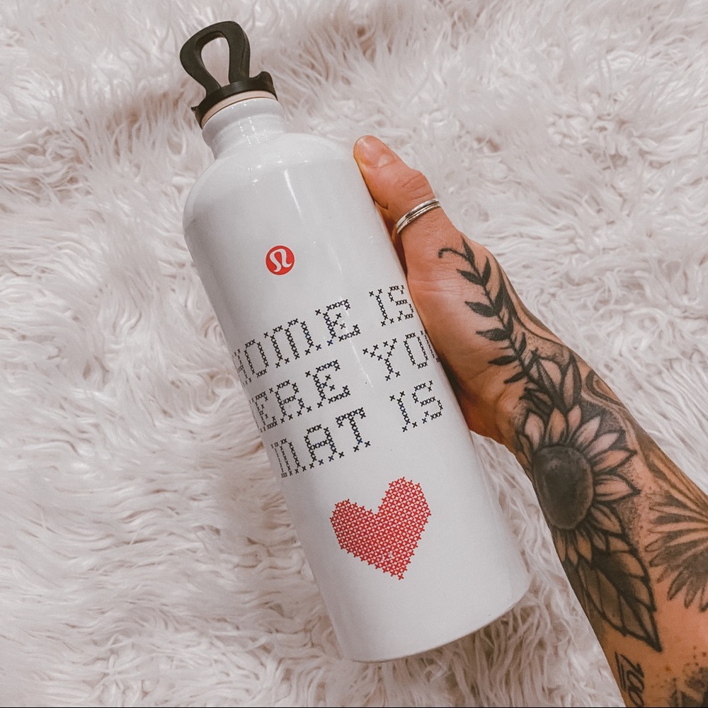 Lululemon “home is where your mat is” sigg water bottle